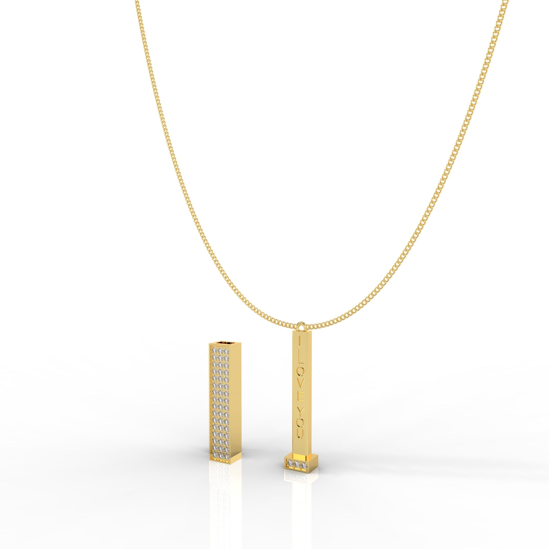 Secretly I Love You Pendant 18KT God Plated Necklace - sitabo